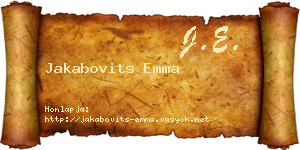 Jakabovits Emma névjegykártya