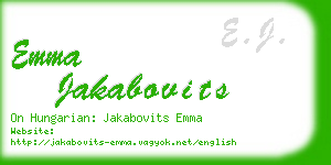 emma jakabovits business card